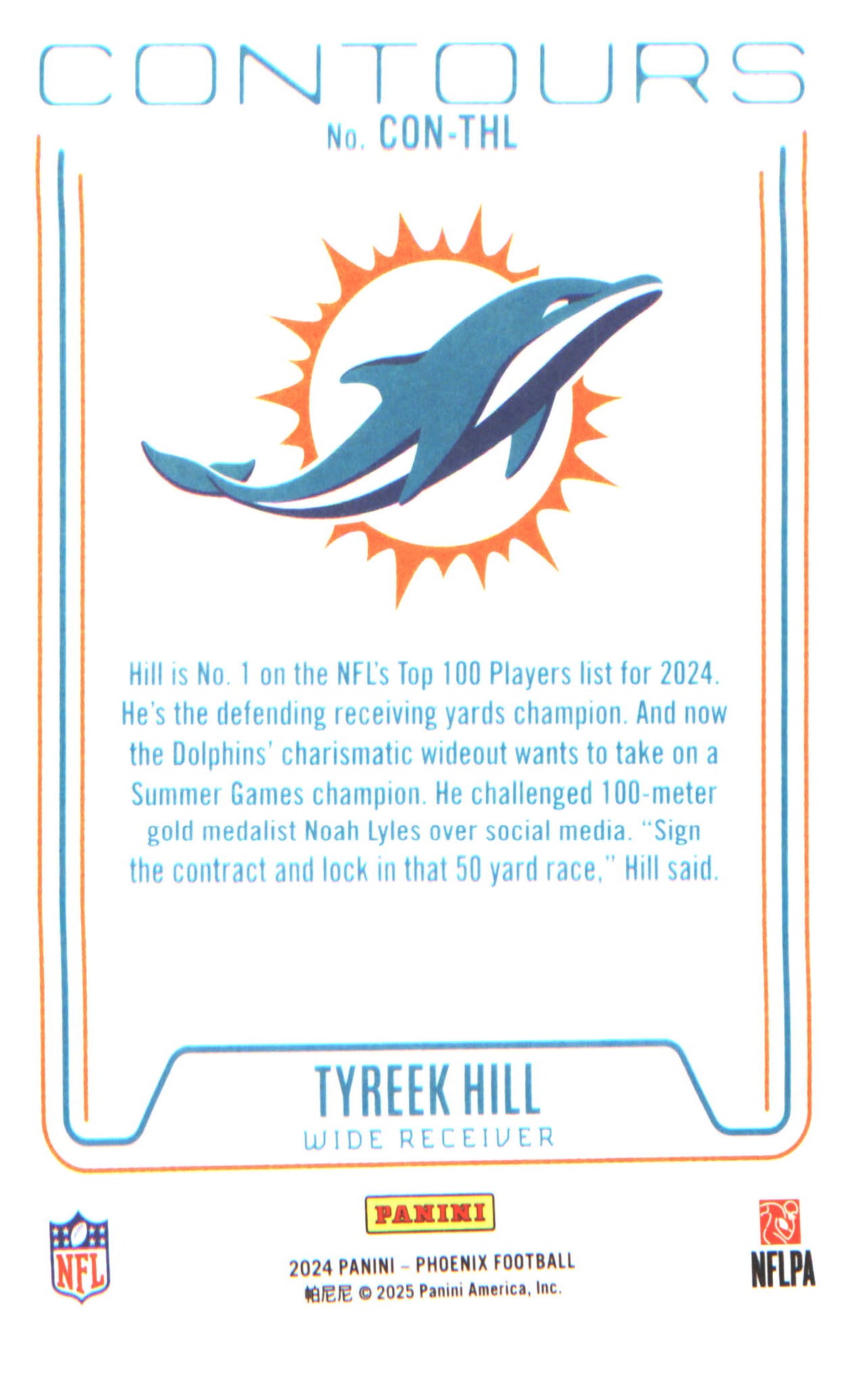 2024 Panini Phoenix Contours #CON-THL Tyreek Hill - Veteran Sports Cards FL