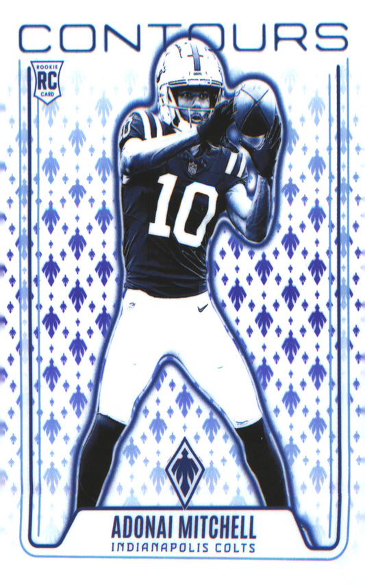 2024 Panini Phoenix Contours Purple #CON-AML Adonai Mitchell - Veteran Sports Cards FL