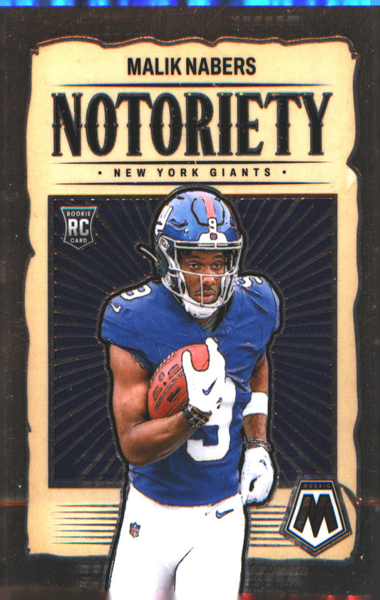 2024 Panini Mosaic Notoriety #23 Malik Nabers Rookie Rookie - Veteran Sports Cards FL