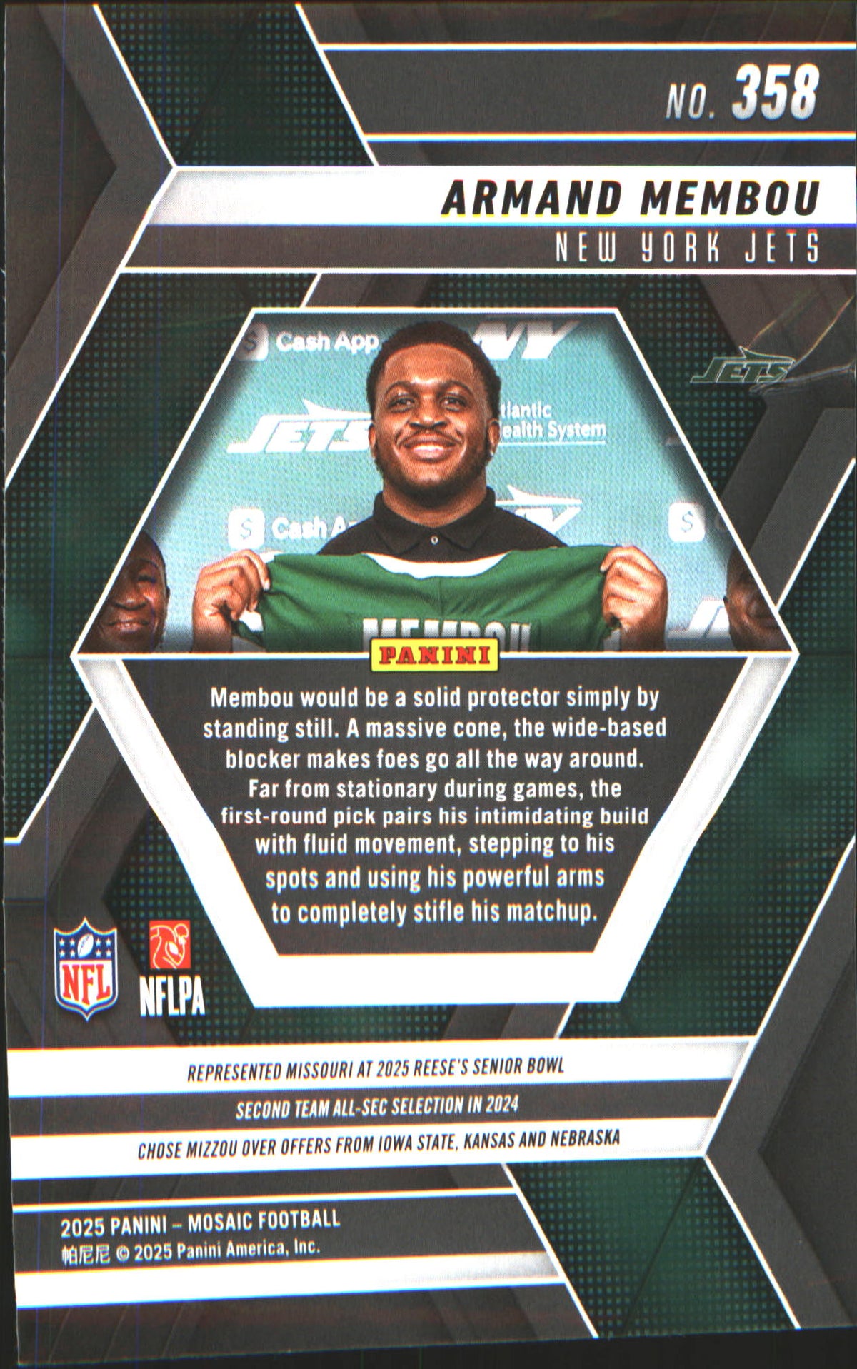 2025 Panini Mosaic Mosaic #358 Armand Membou Rookie RC - Veteran Sports Cards FL