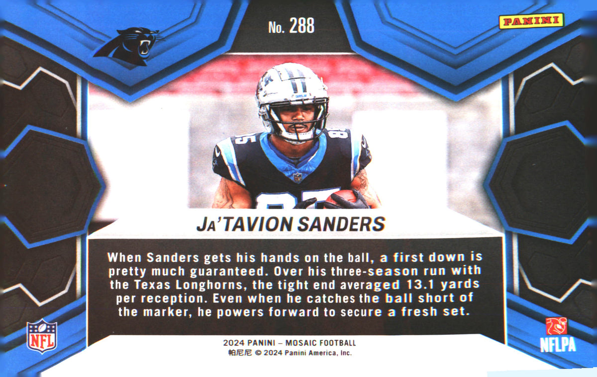 2024 Panini Mosaic #288 Ja'Tavion Sanders - Veteran Sports Cards FL