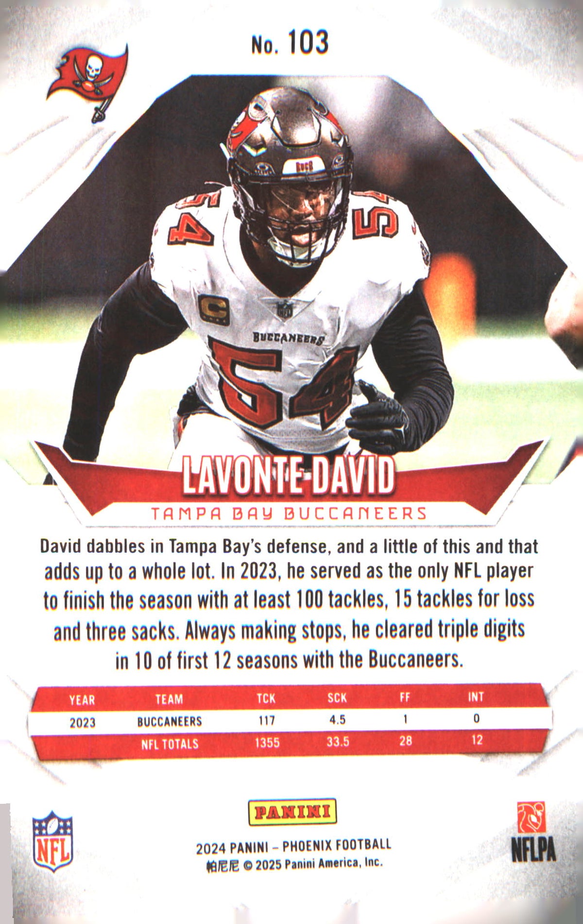 2024 Panini Phoenix #103 Lavonte David - Veteran Sports Cards FL