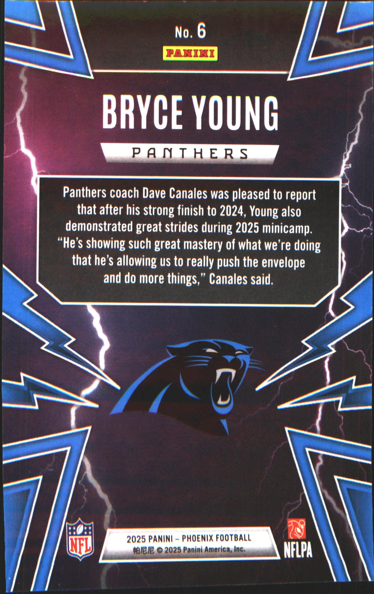2025 Panini Phoenix Thunderbirds #6 Bryce Young - Veteran Sports Cards FL