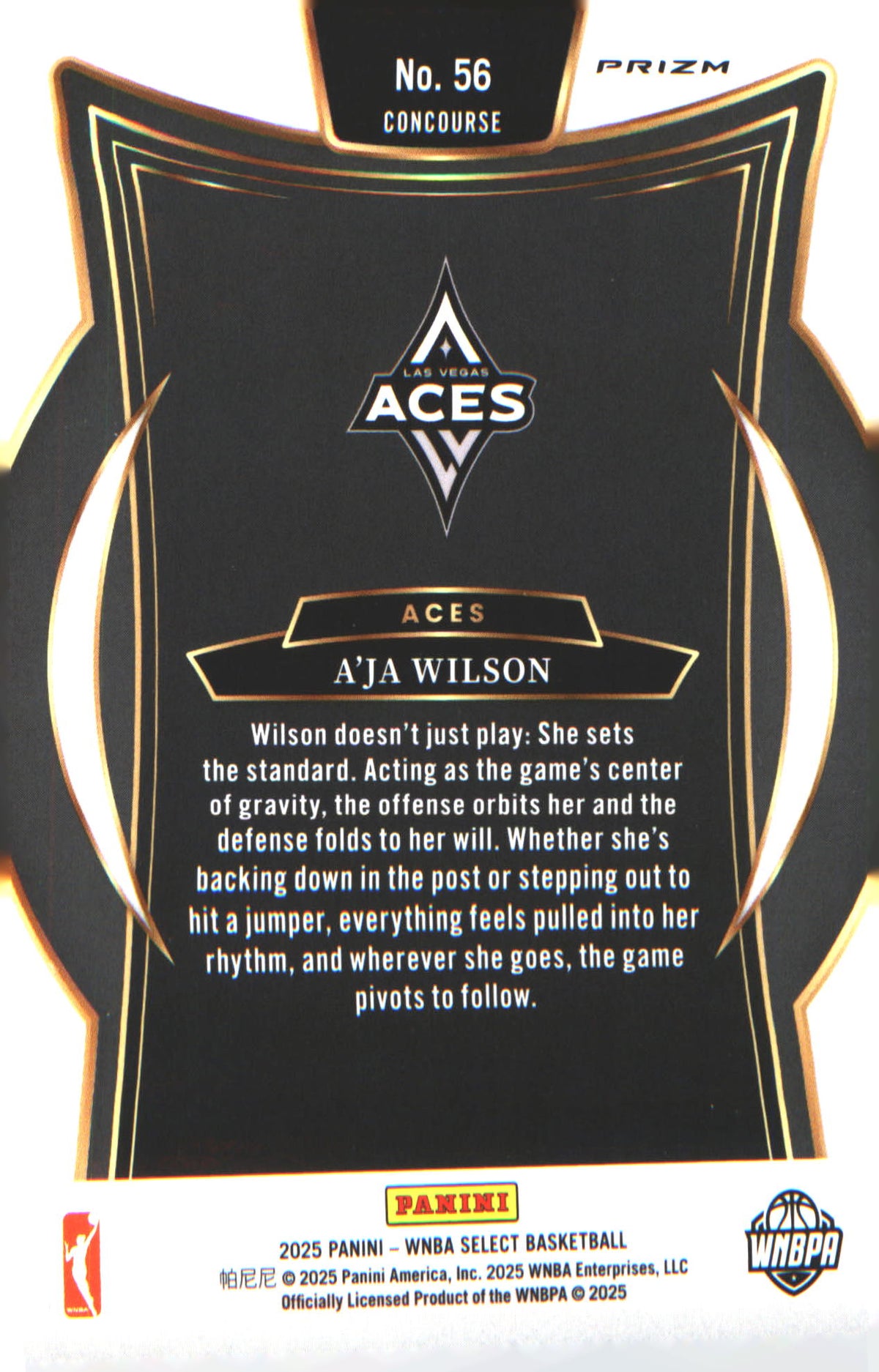 2025 Panini Select WNBA Silver Prizms #56 A'ja Wilson - Veteran Sports Cards FL