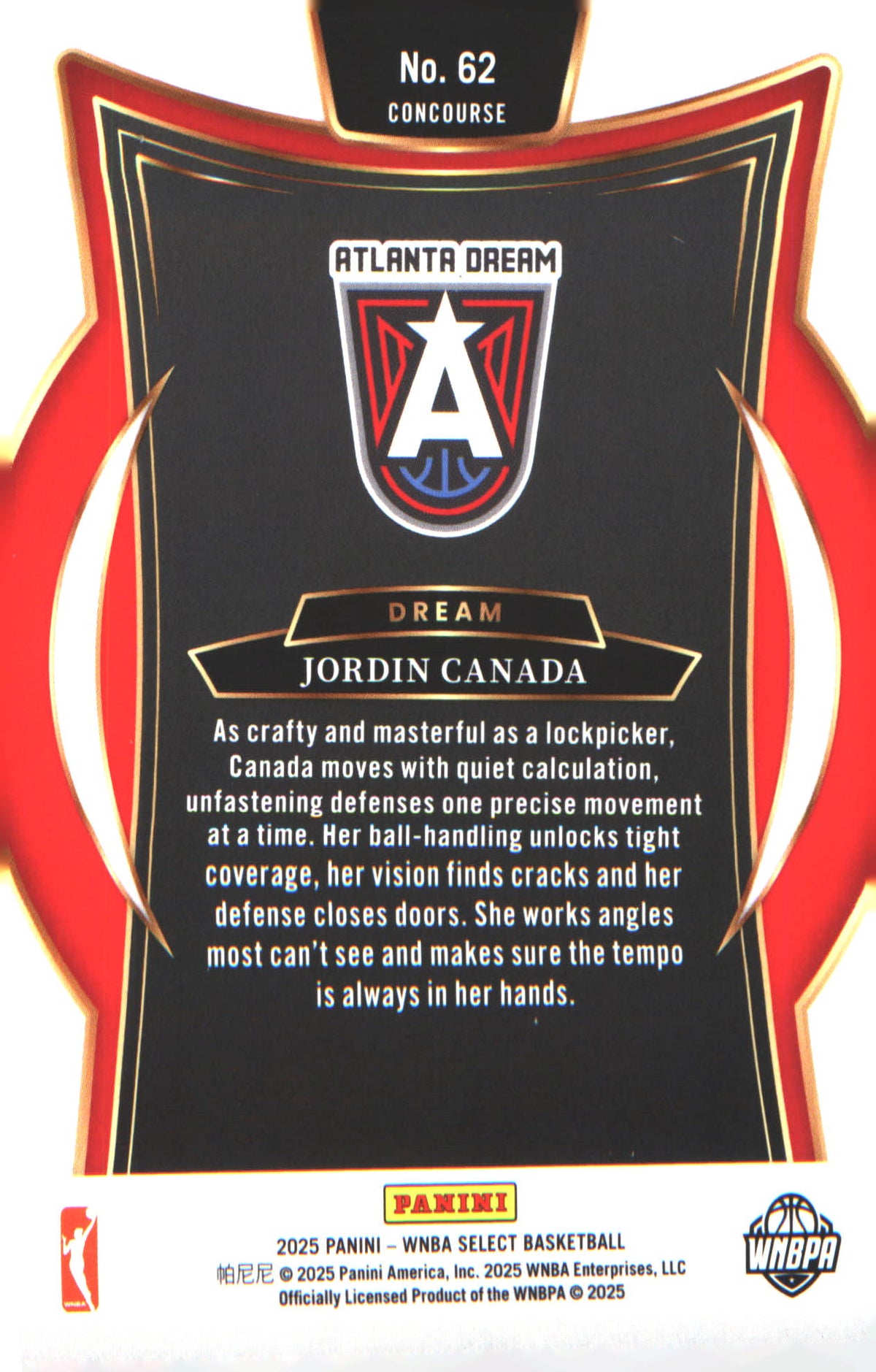 2025 Panini Select WNBA #62 Jordin Canada - Veteran Sports Cards FL