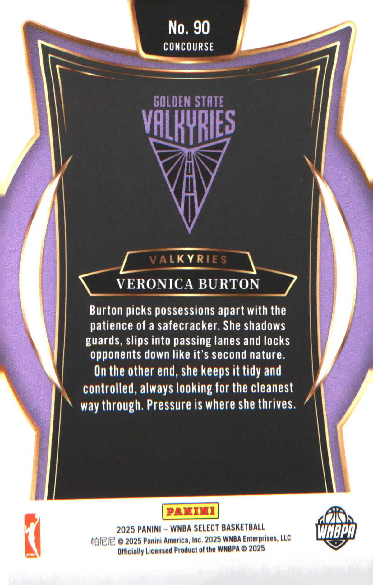 2025 Panini Select WNBA #90 Veronica Burton - Veteran Sports Cards FL