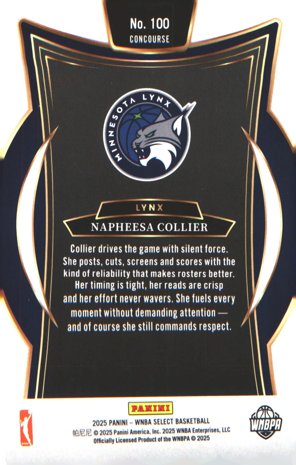 2025 Panini Select WNBA #100 Napheesa Collier - Veteran Sports Cards FL