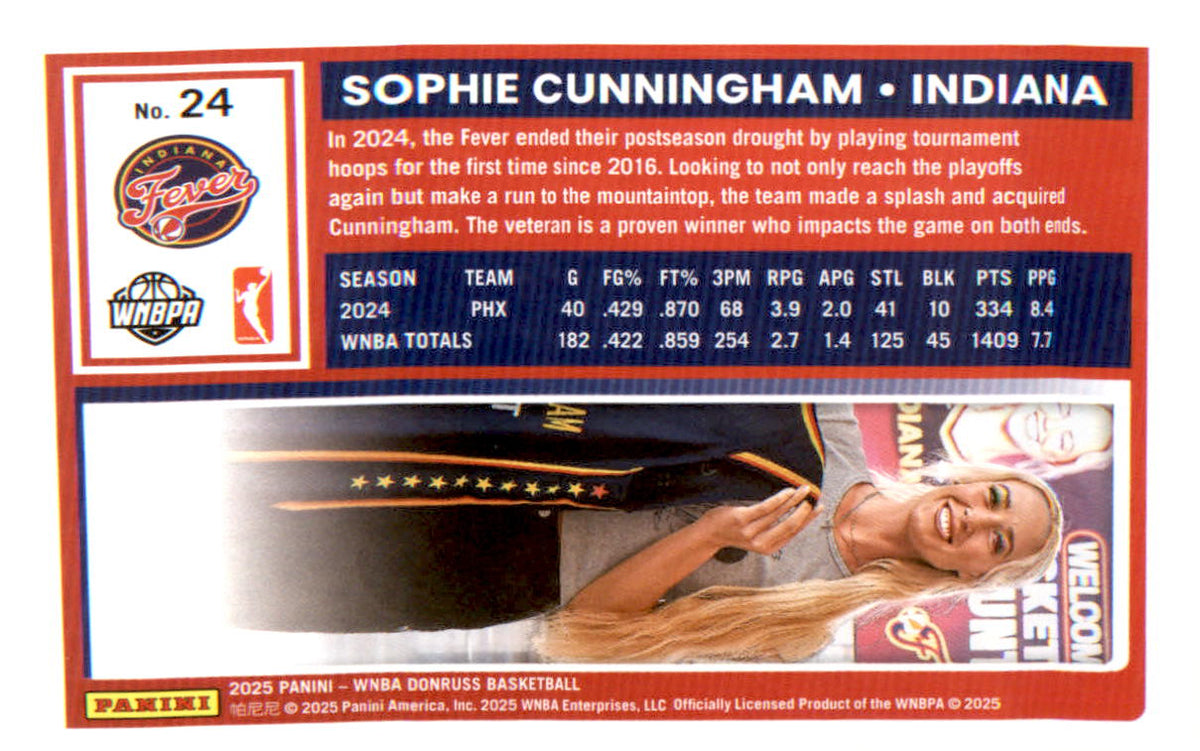 2025 Donruss WNBA #24 Sophie Cunningham - Veteran Sports Cards FL