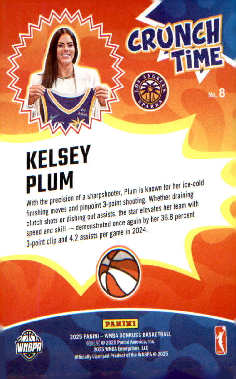 2025 Donruss WNBA Crunch Time #8 Kelsey Plum - Veteran Sports Cards FL