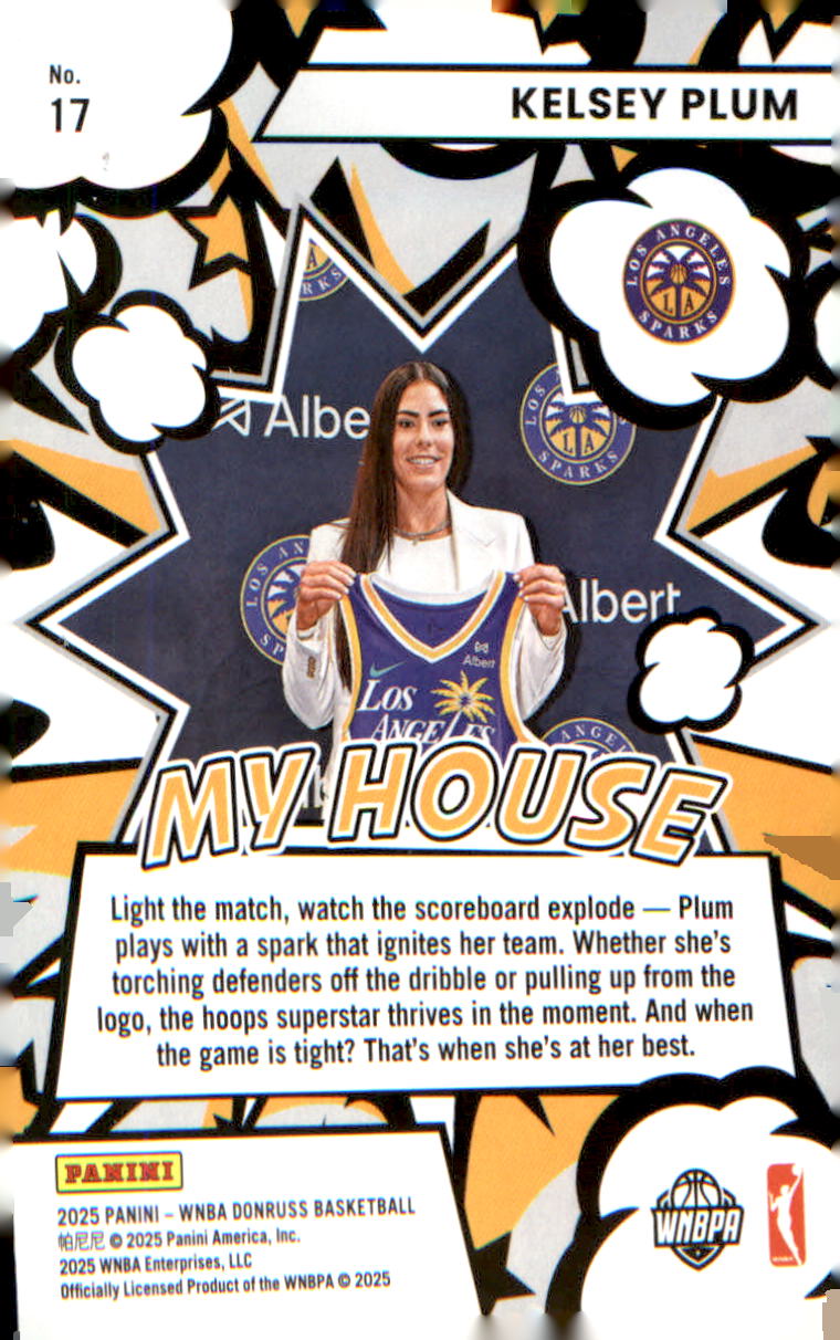 2025 Donruss WNBA My House Press Proof #17 Kelsey Plum - Veteran Sports Cards FL