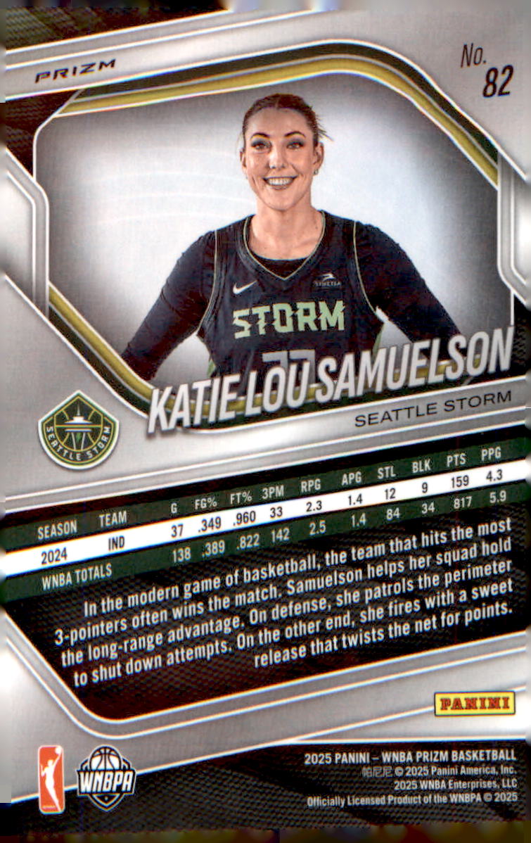 2025 Panini Prizm WNBA Silver Prizms #82 Katie Lou Samuelson - Veteran Sports Cards FL