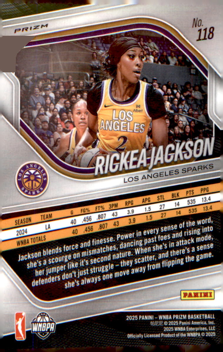 2025 Panini Prizm WNBA Silver Prizms #118 Rickea Jackson - Veteran Sports Cards FL