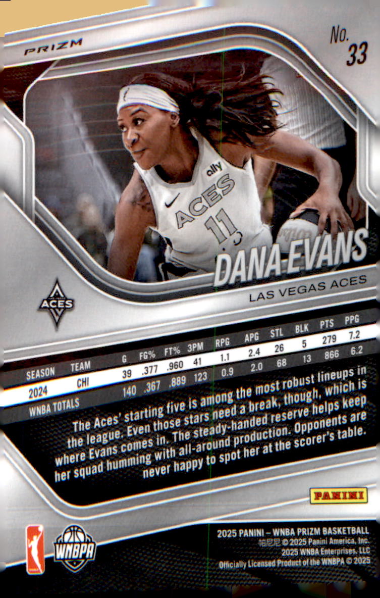 2025 Panini Prizm WNBA White Seismic Prizms #33 Dana Evans - Veteran Sports Cards FL