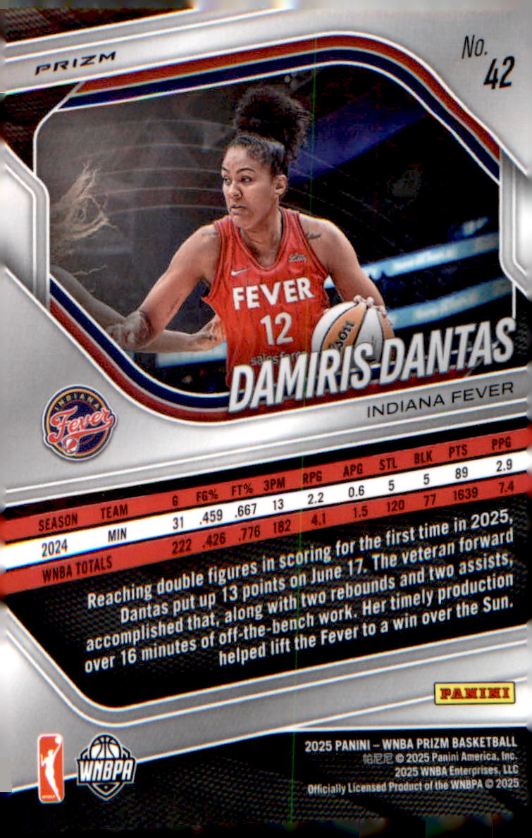 2025 Panini Prizm WNBA White Seismic Prizms #42 Damiris Dantas - Veteran Sports Cards FL
