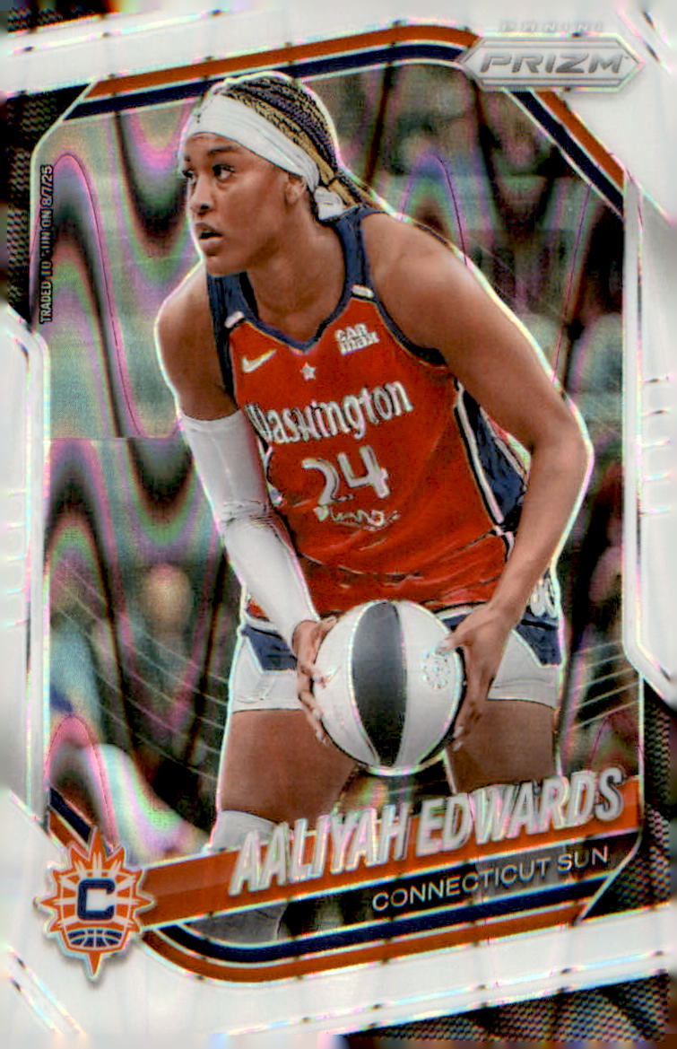 2025 Panini Prizm WNBA White Seismic Prizms #94 Aaliyah Edwards - Veteran Sports Cards FL