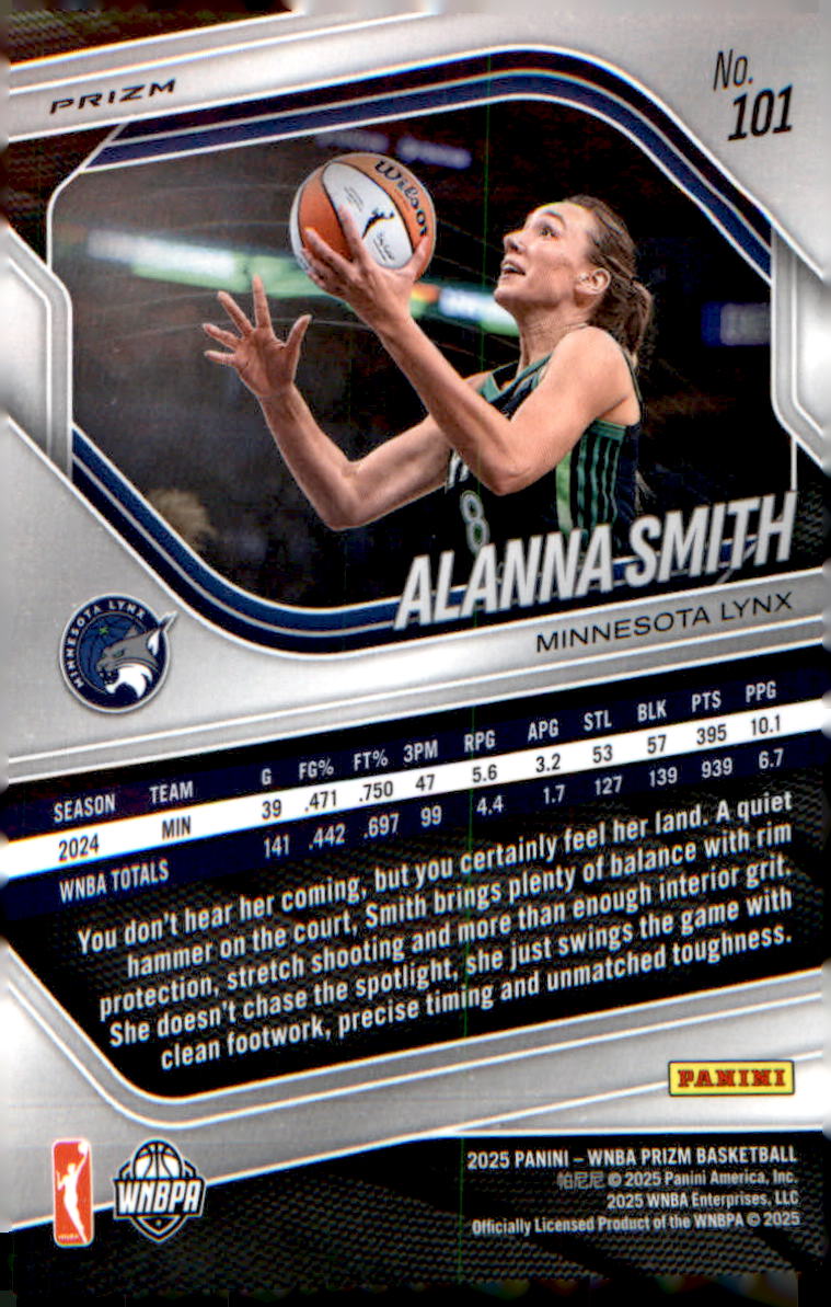 2025 Panini Prizm WNBA White Seismic Prizms #101 Alanna Smith - Veteran Sports Cards FL