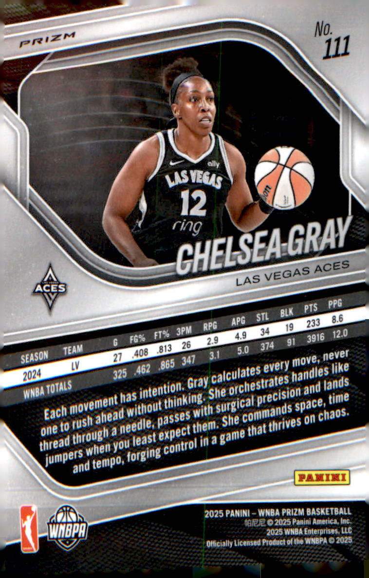 2025 Panini Prizm WNBA White Seismic Prizms #111 Chelsea Gray - Veteran Sports Cards FL