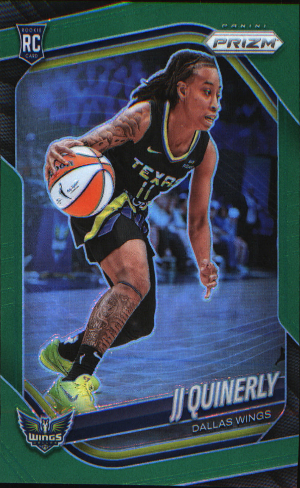 2025 Panini Prizm WNBA Green Prizms #95 JJ Quinerly - Veteran Sports Cards FL