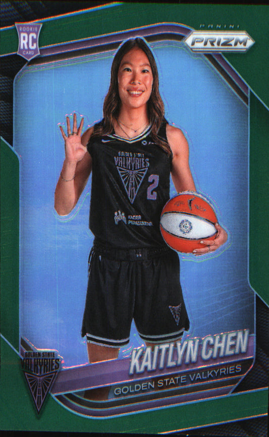 2025 Panini Prizm WNBA Green Prizms #143 Kaitlyn Chen - Veteran Sports Cards FL