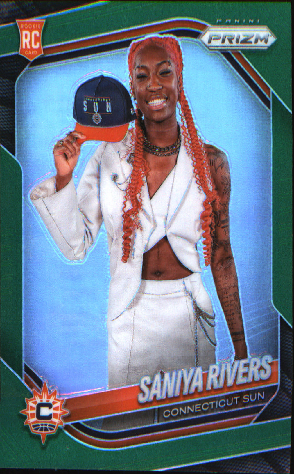 2025 Panini Prizm WNBA Green Prizms #150 Saniya Rivers - Veteran Sports Cards FL