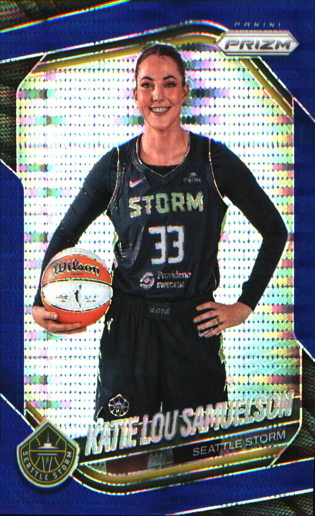 2025 Panini Prizm WNBA Blue Pulsar Prizms #82 Katie Lou Samuelson SN #/199 - Veteran Sports Cards FL