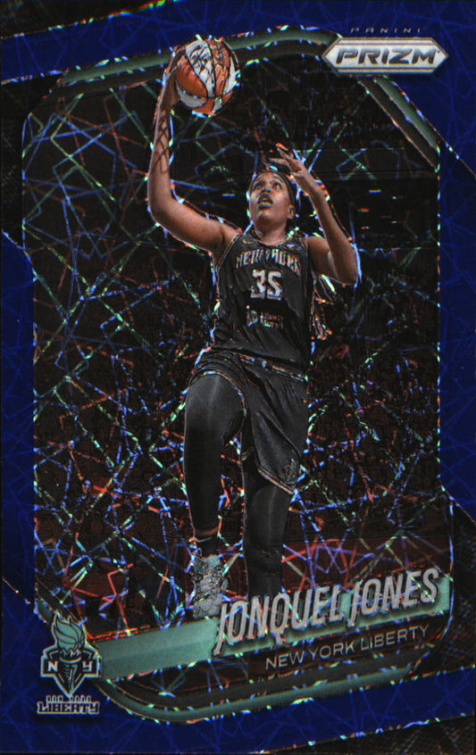 2025 Panini Prizm WNBA Blue Velocity Prizms #52 Jonquel Jones - Veteran Sports Cards FL