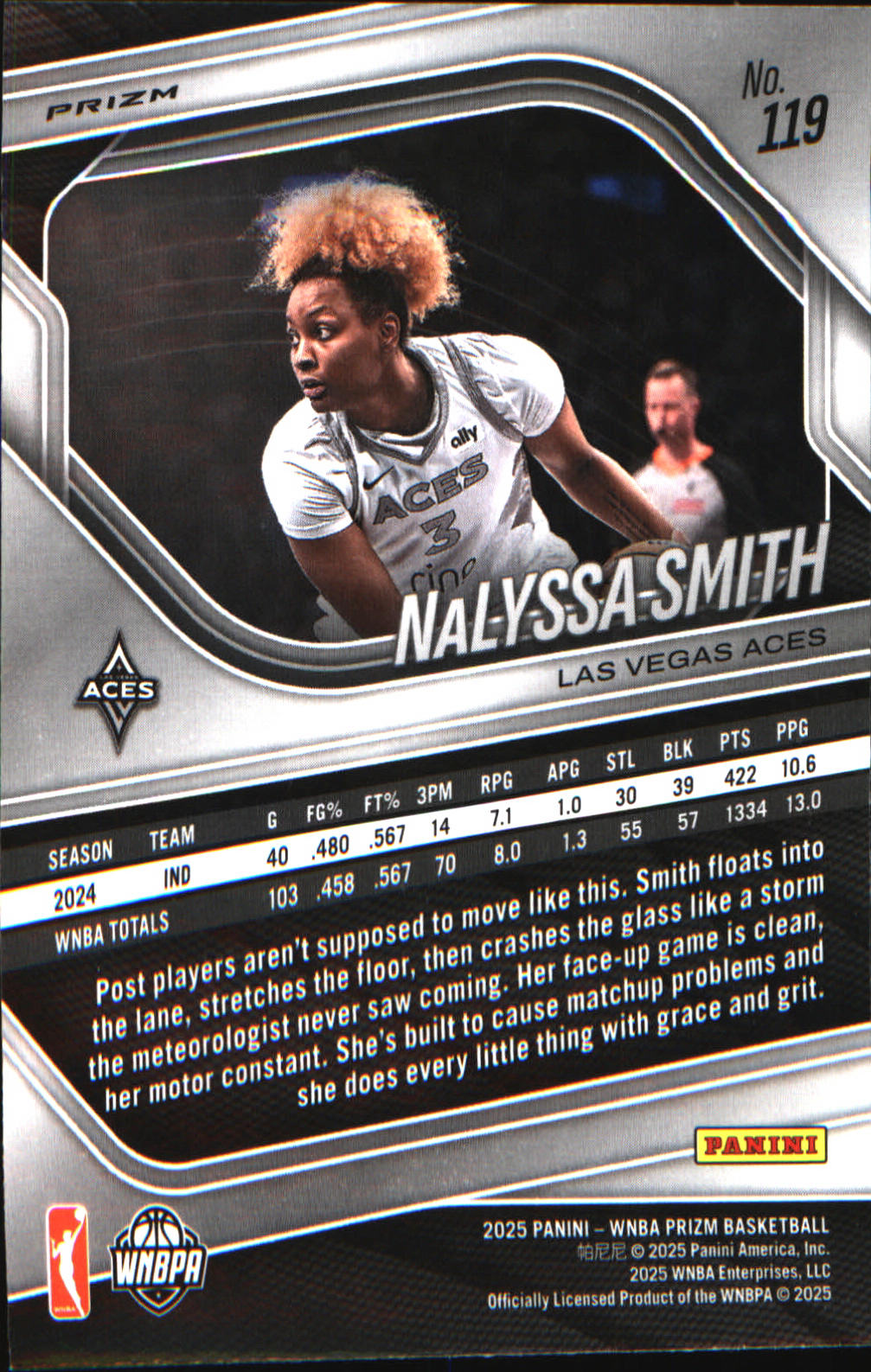 2025 Panini Prizm WNBA Ice Prizms #119 NaLyssa Smith - Veteran Sports Cards FL