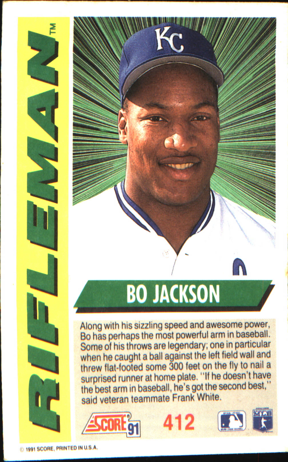 1991 Score #412 Bo Jackson - Veteran Sports Cards FL