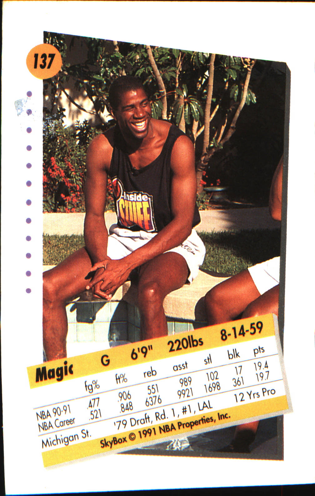 1991-92 SkyBox #137 Magic Johnson - Veteran Sports Cards FL