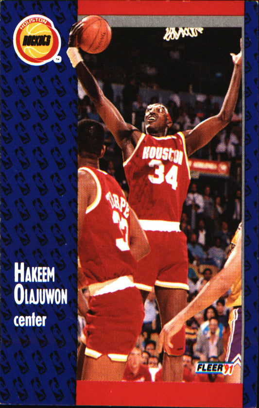 1991-92 Fleer #77 Hakeem Olajuwon - Veteran Sports Cards FL