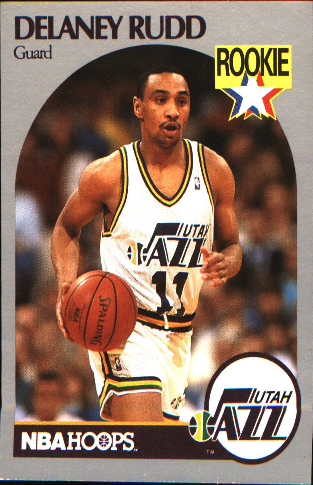 1990 Hoops Team Night Utah Jazz Rookie #293 Delaney Rudd - Veteran Sports Cards FL