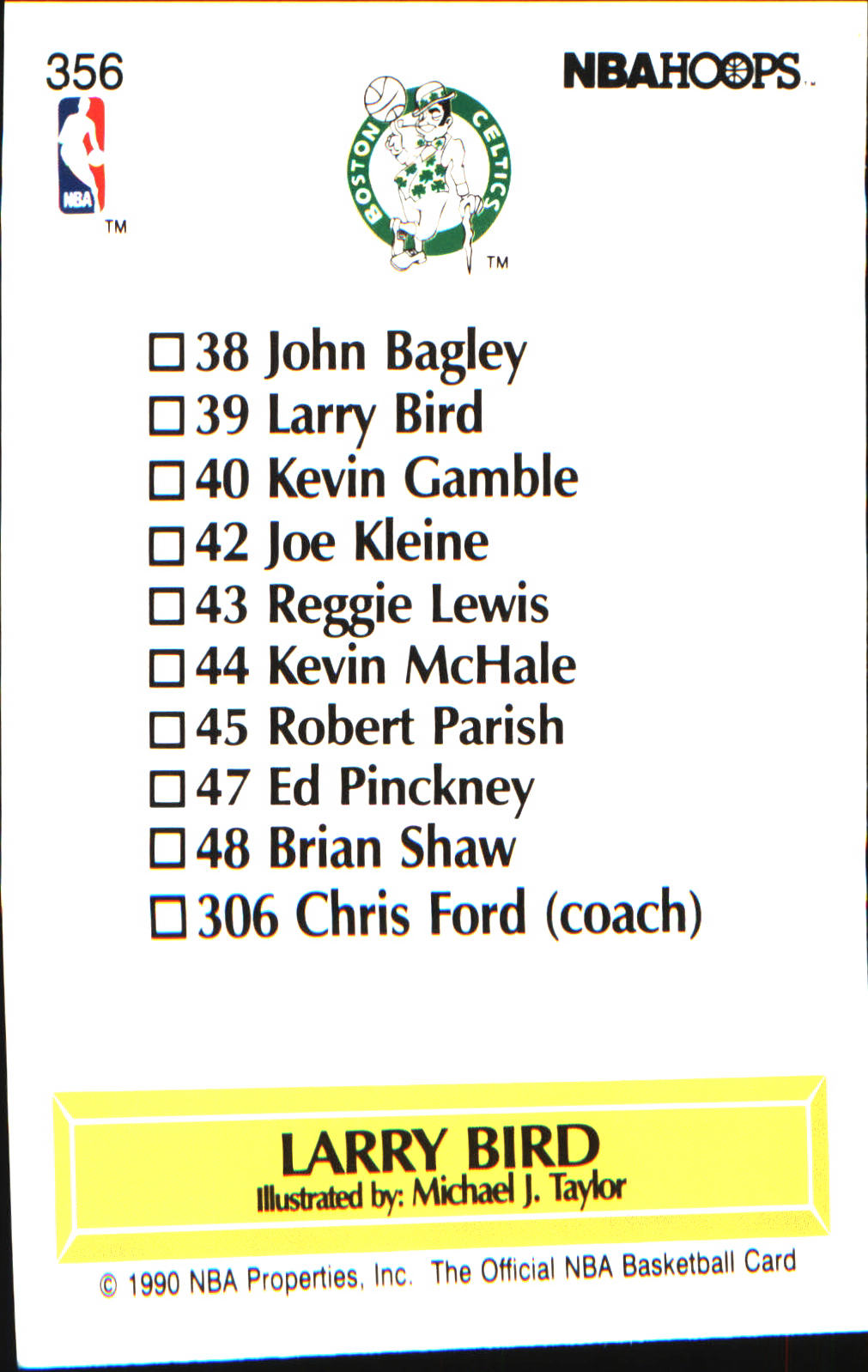 1990-91 Hoops #356 Larry Bird - Veteran Sports Cards FL