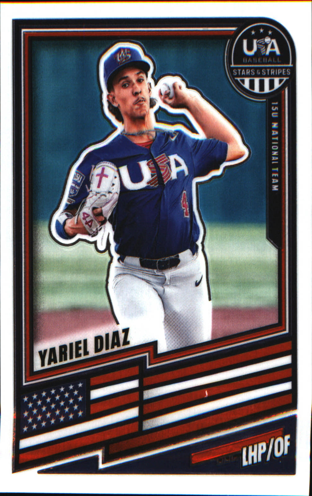 2026 Panini Stars & Stripes Prizm USA baseball Silver #90 Yariel Diaz - Veteran Sports Cards FL