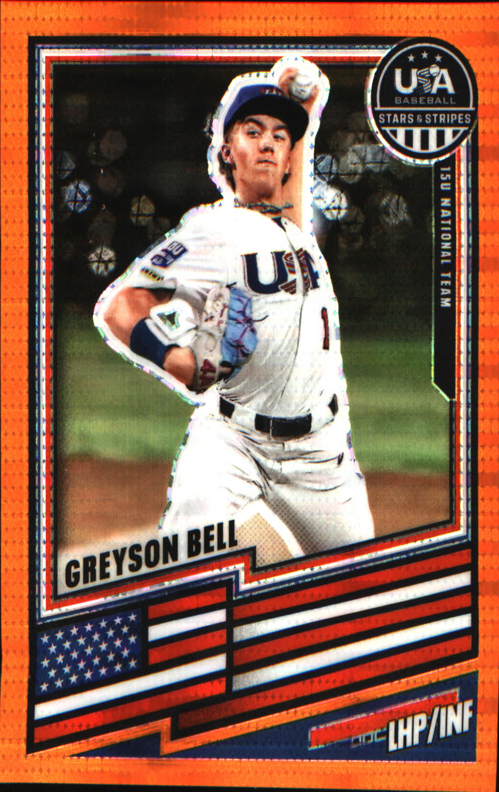 2026 Panini Stars & Stripes Prizm USA Orange Pulsar #89 Greyson Bell #/249 - Veteran Sports Cards FL