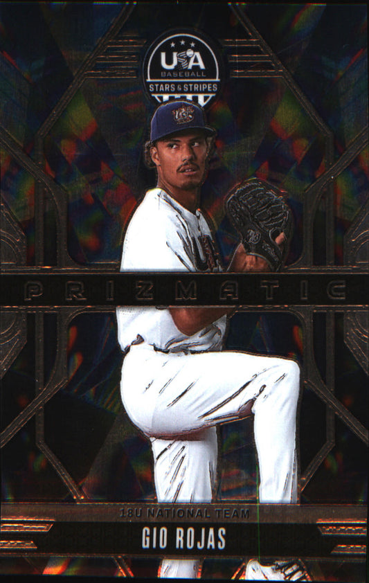 2026 Panini Stars & Stripes Prizm USA baseball Prizmatic #22 Gio Rojas - Veteran Sports Cards FL