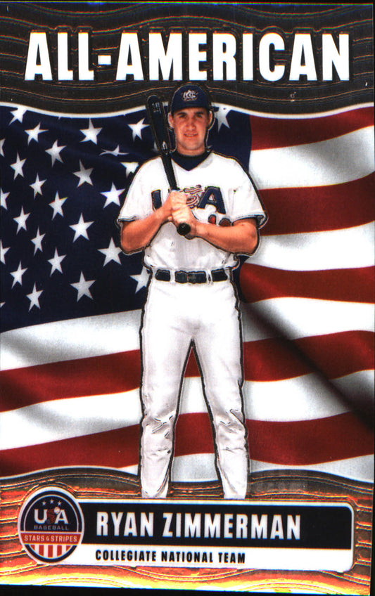 2026 Panini Stars & Stripes Prizm USA baseball All-American #19 Ryan Zimmerman - Veteran Sports Cards FL