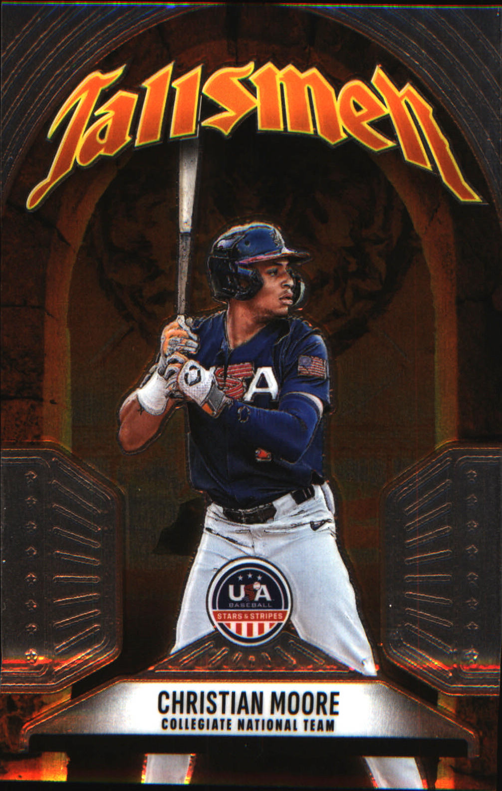 2026 Panini Stars & Stripes Prizm USA baseball Talisman #4 Christian Moore - Veteran Sports Cards FL