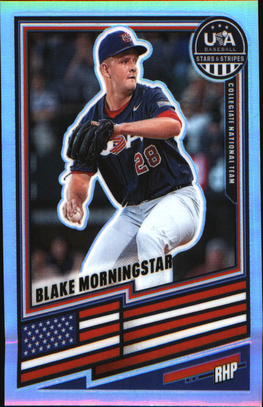 2026 Panini Stars & Stripes Prizm USA baseball Silver #104 Blake Morningstar - Veteran Sports Cards FL