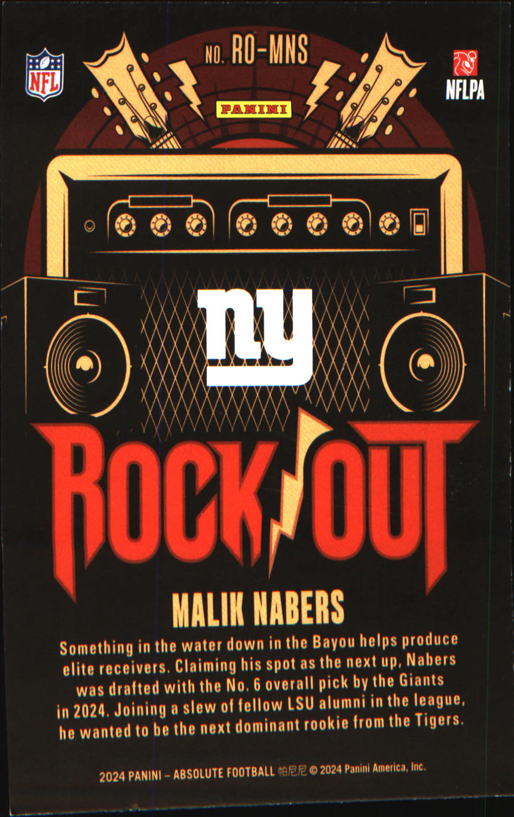 2024 Panini Absolute Rock Out #RO-MNS Malik Nabers - Veteran Sports Cards FL