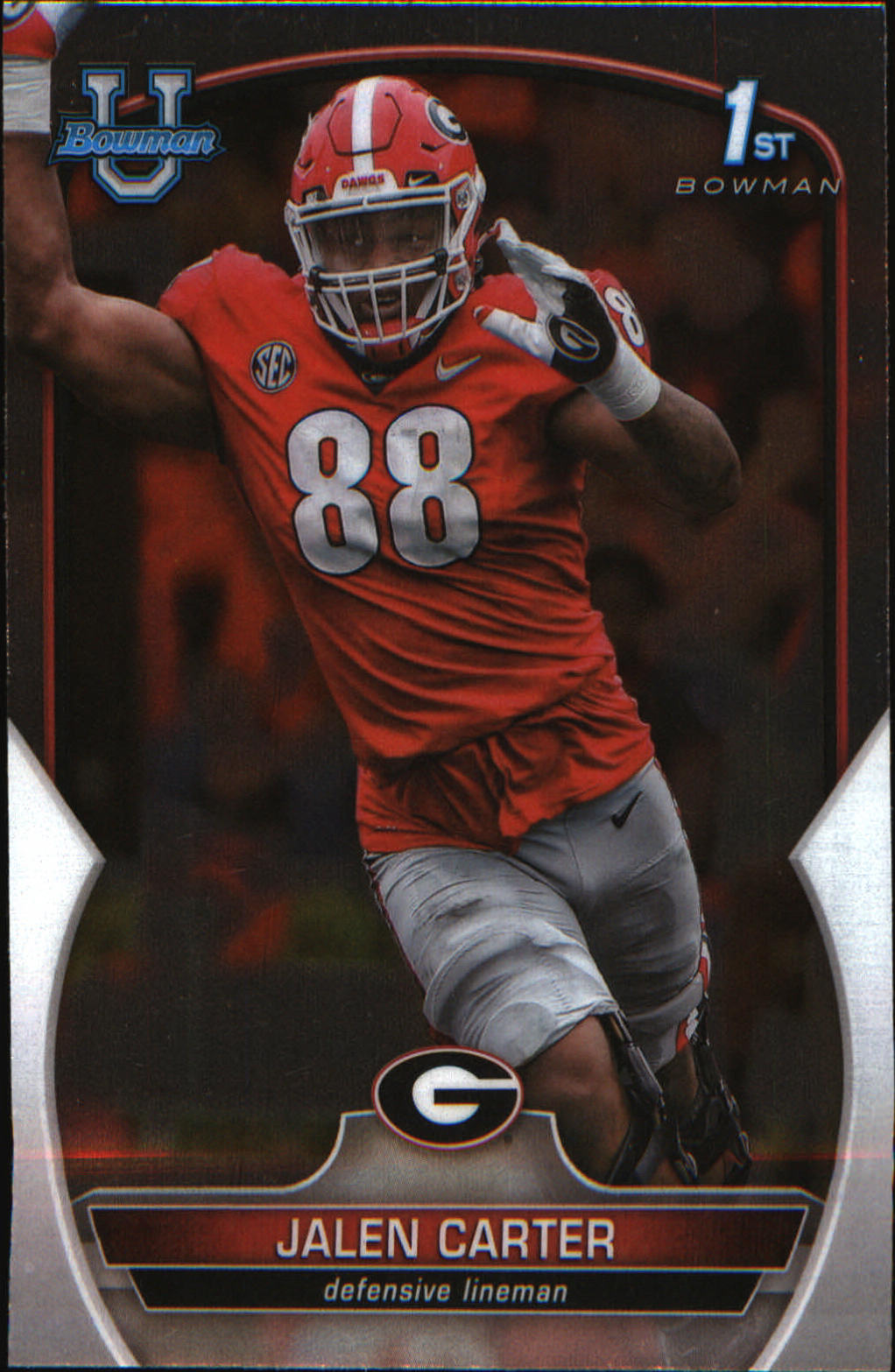 2022 Bowman University Chrome #37 Jalen Carter - Veteran Sports Cards FL