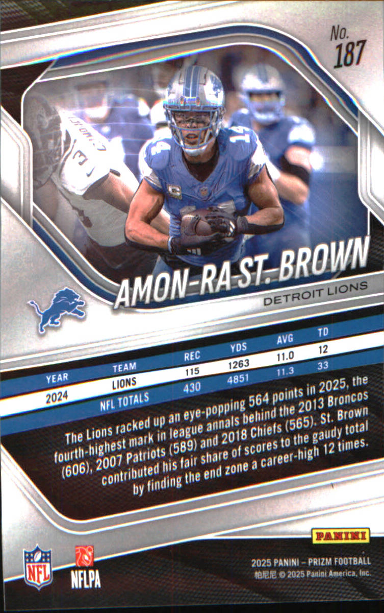 2025 Panini Prizm #187 Amon-Ra St. Brown - Veteran Sports Cards FL
