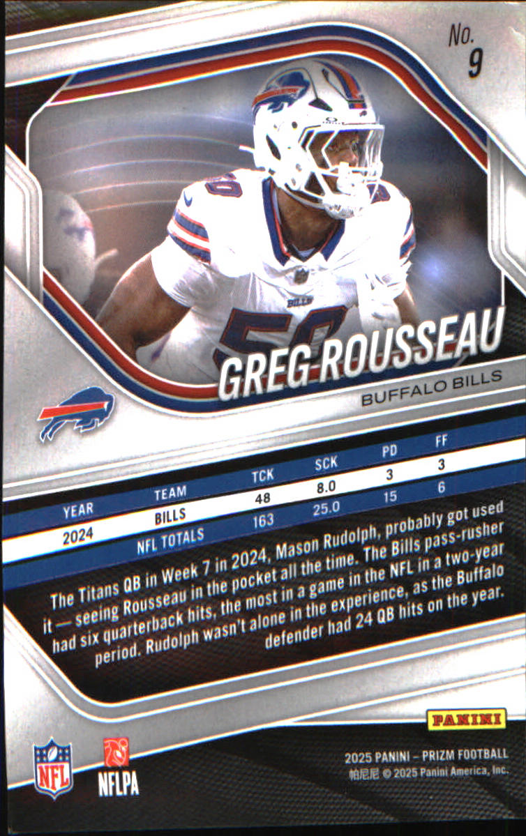 2025 Panini Prizm #9 Greg Rousseau - Veteran Sports Cards FL