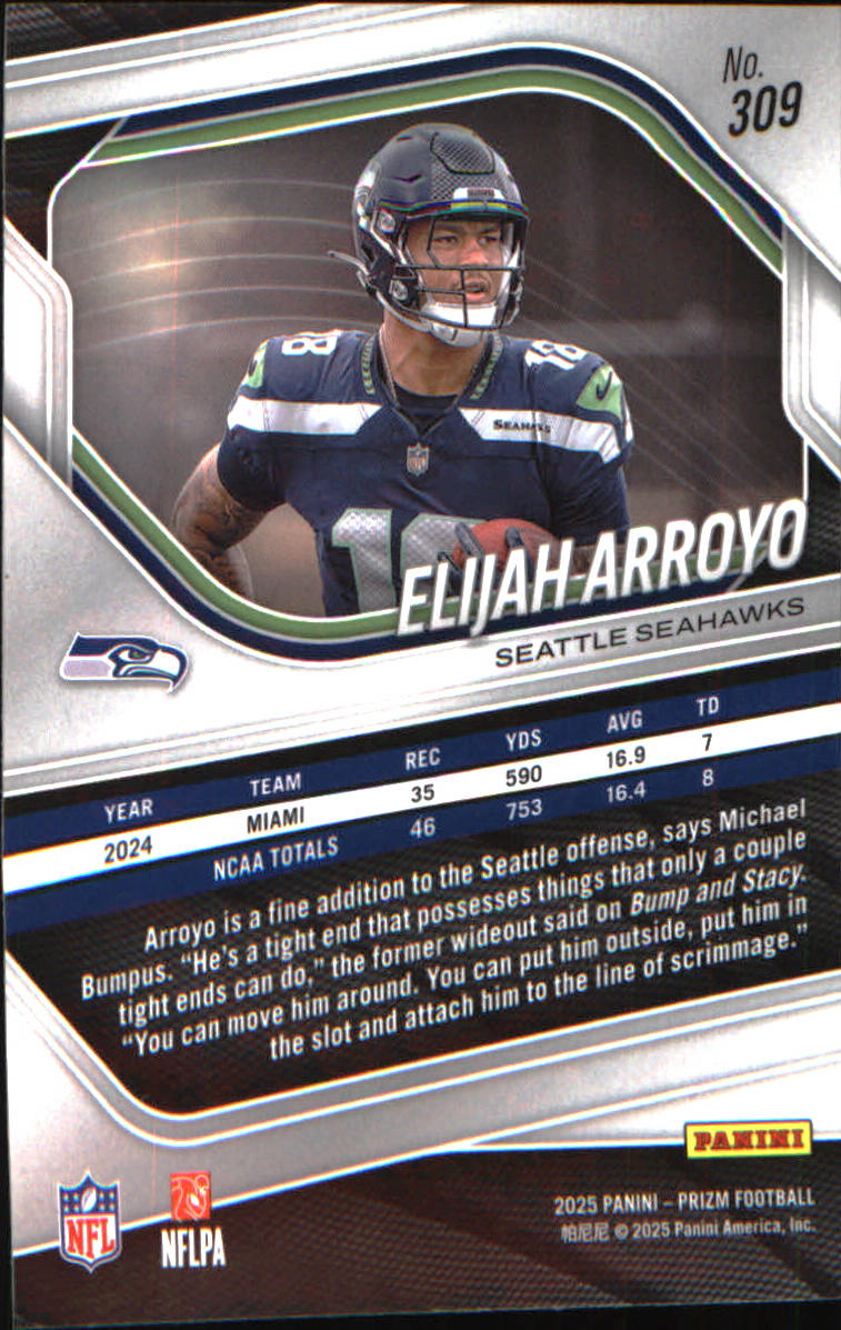 2025 Panini Prizm #309 Elijah Arroyo Rookie Rookie - Veteran Sports Cards FL