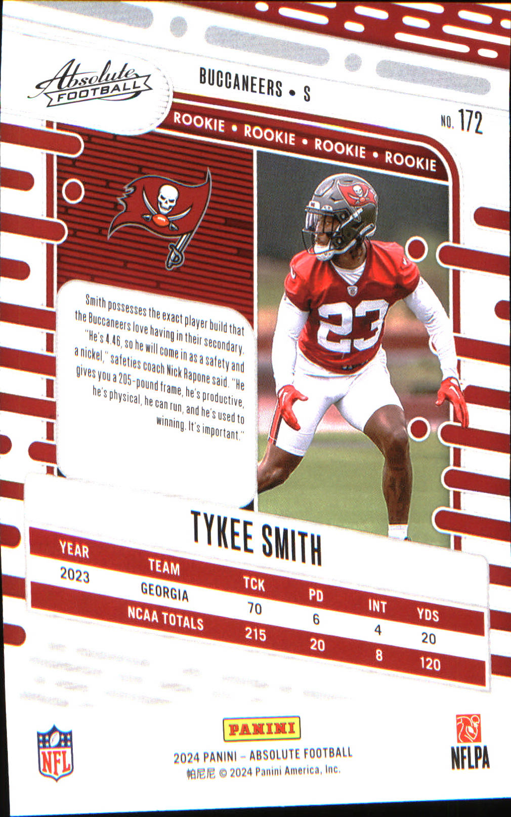 2024 Panini Absolute Retail #172 Tykee Smith Rookie Rookie - Veteran Sports Cards FL