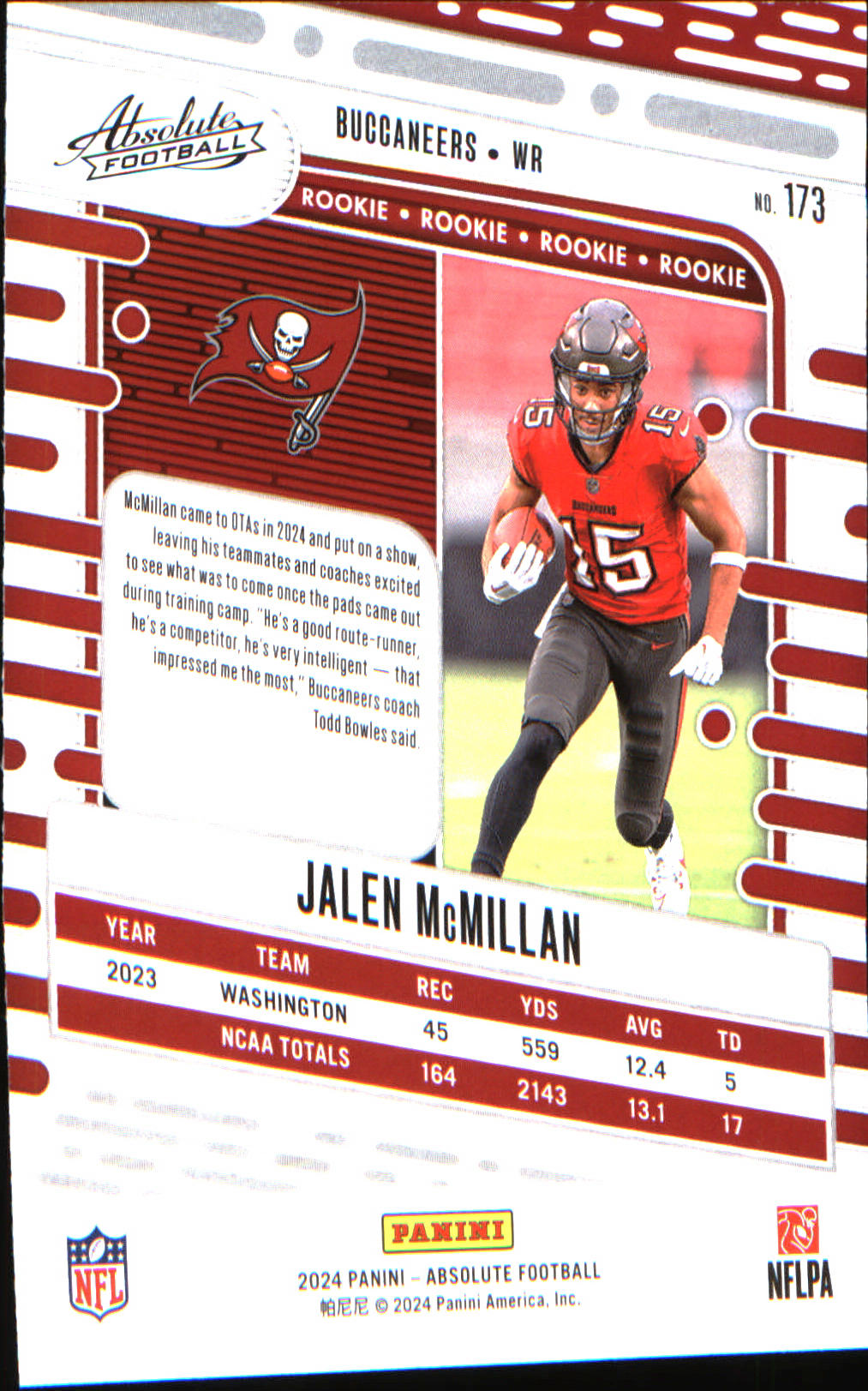 2024 Panini Absolute Retail #173 Jalen McMillan Rookie Rookie - Veteran Sports Cards FL