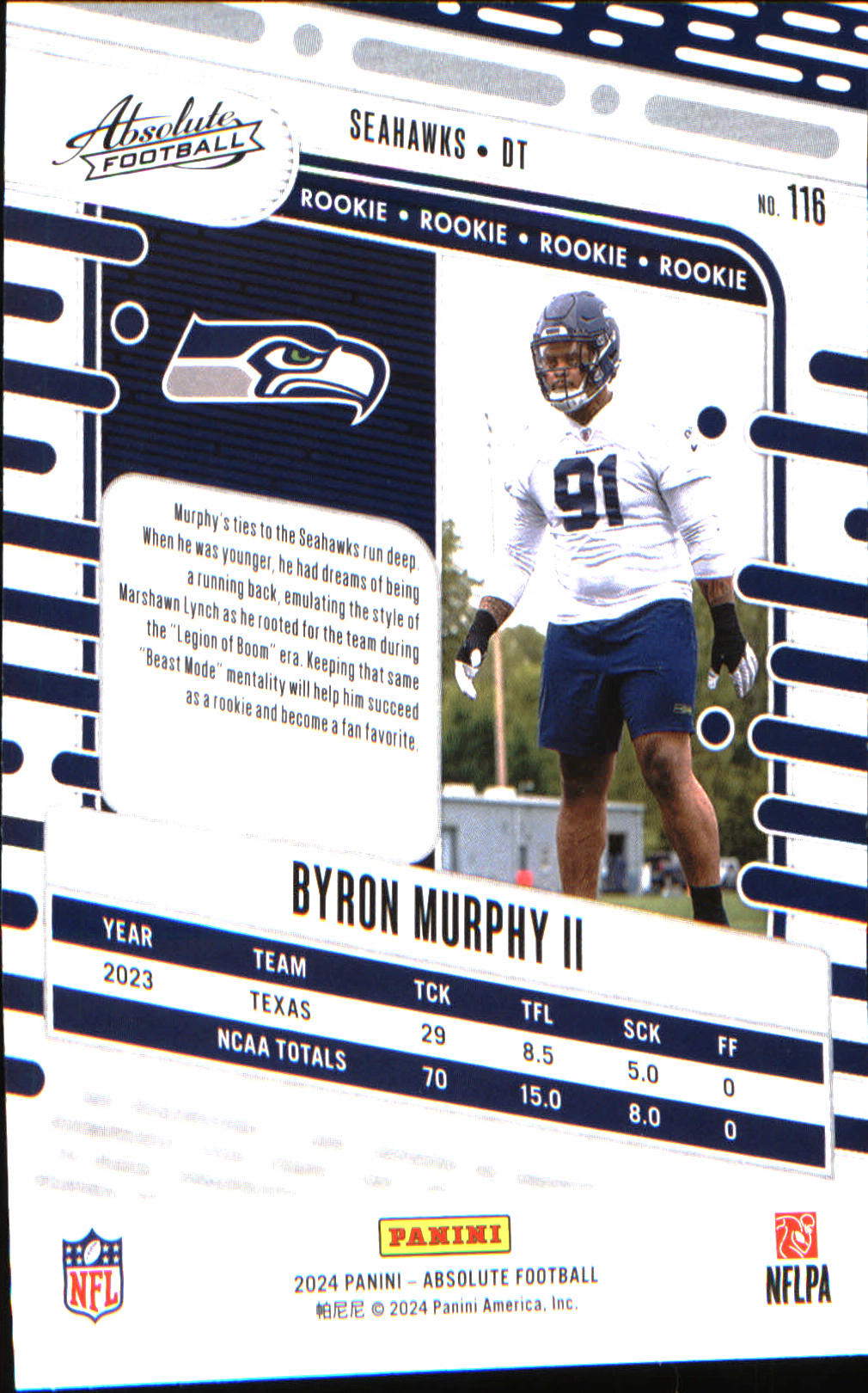 2024 Panini Absolute Retail #116 Byron Murphy II Rookie Rookie - Veteran Sports Cards FL