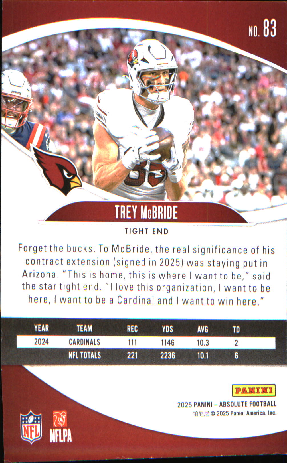 2025 Panini Absolute Retail #83 Trey McBride - Veteran Sports Cards FL