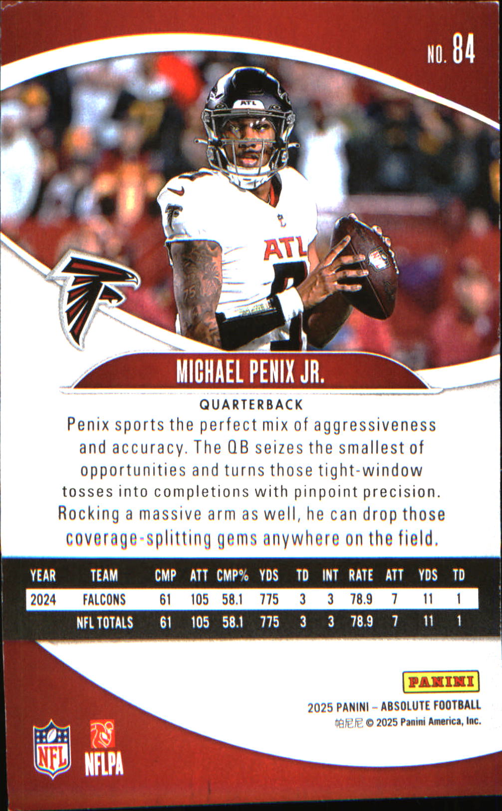 2025 Panini Absolute Retail #84 Michael Penix Jr. - Veteran Sports Cards FL
