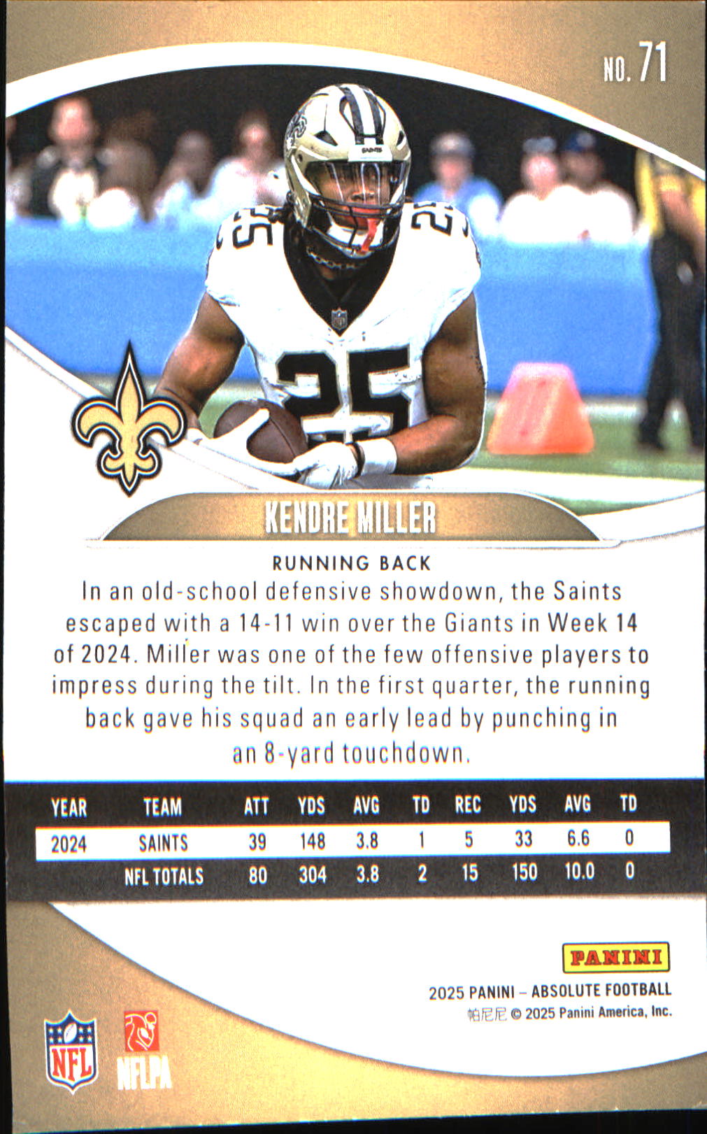 2025 Panini Absolute Retail #71 Kendre Miller - Veteran Sports Cards FL