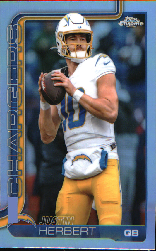 football, 2020s 2025 Topps Chrome Refractor #158 Justin Herbert